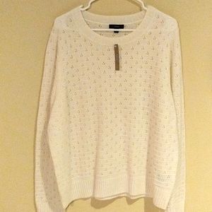 Pointelle Crewneck Sweater size 2XL Ivory